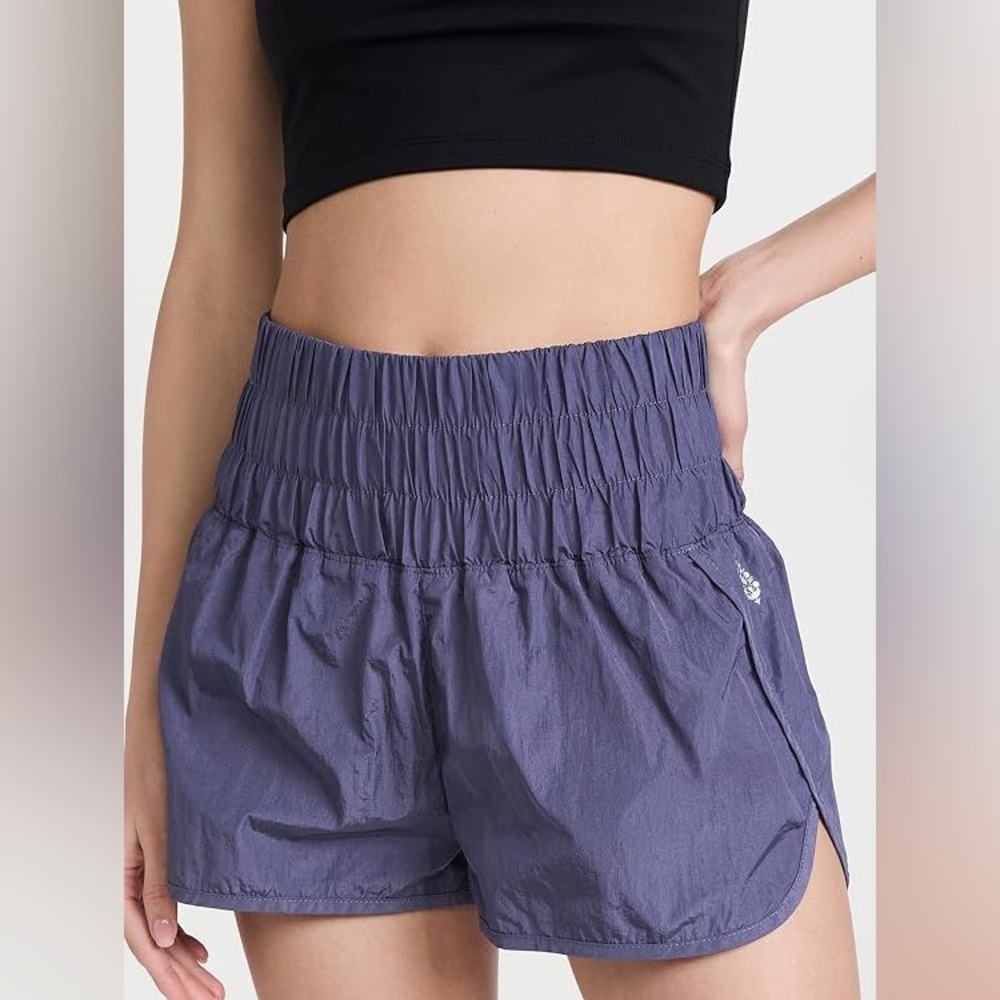Free People High Waist Purple Drawstring Shorts